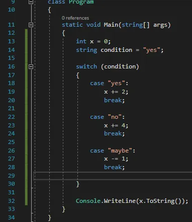 Small switch statement in c#